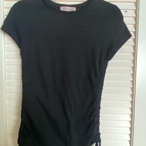 Philosophy Black Fitted Ruched T-Shirt